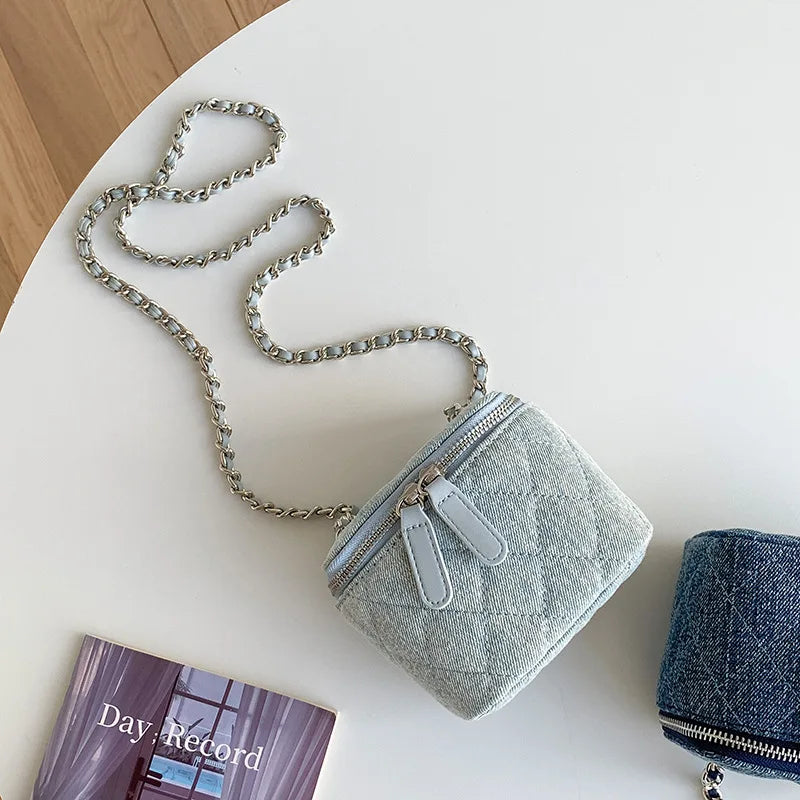 Bella Denim Chain Crossbody Bag