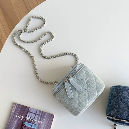 Bella Denim Chain Crossbody Bag