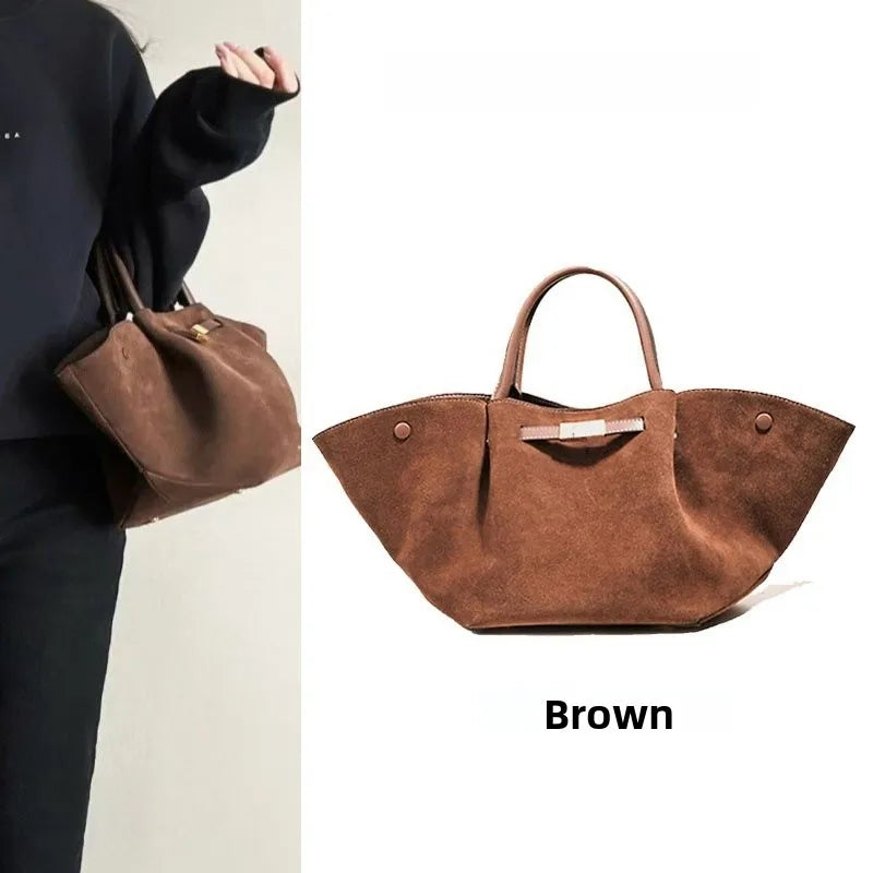 Luna Suede Wings Leather Tote