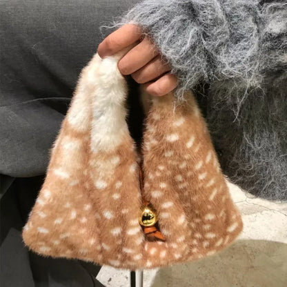Luna Deer Pattern Faux Fur Bag