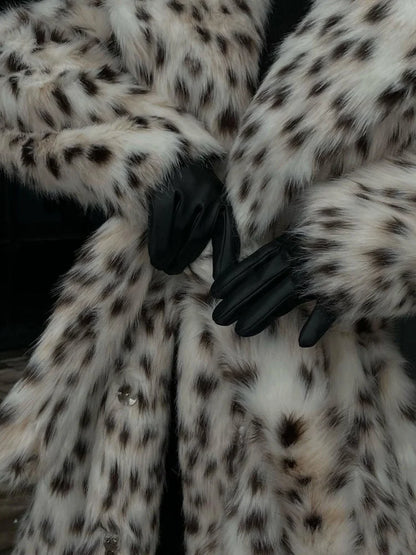 Leopard Faux Fur Trench