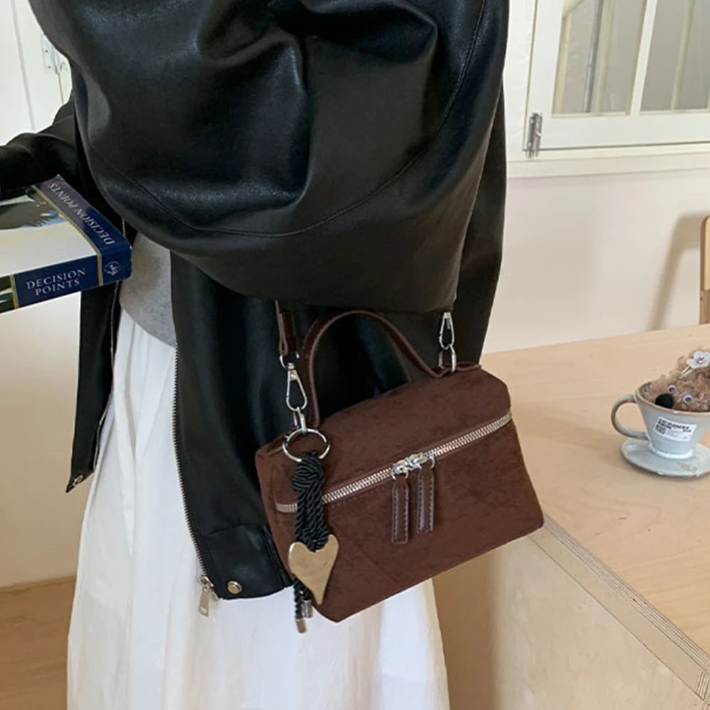 Luna Faux Suede Box Bag