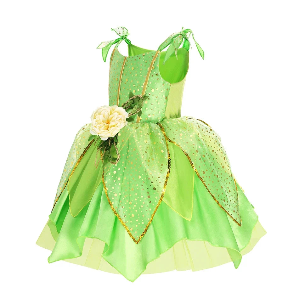 Cartoon Print Sleeveless Dress with Applique Accents and Mid Calf Length
