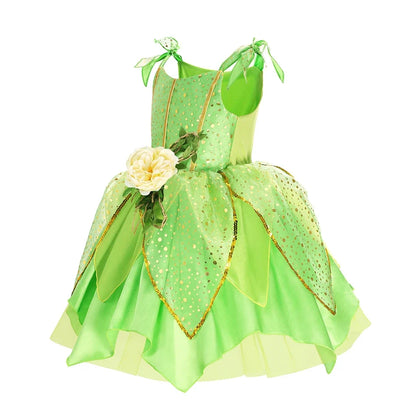 Cartoon Print Sleeveless Dress with Applique Accents and Mid Calf Length