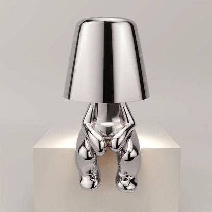 Rechargeable Table Lamp with Integrated LED Bulb and Metal Base, 30cm Height