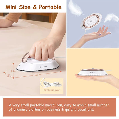 Compact Electric Iron with Foldable Handle and Dual Ironing Modes