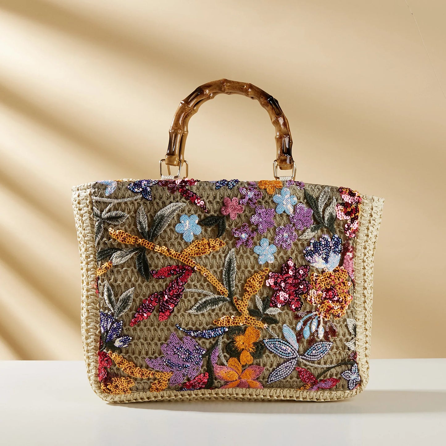 Luna Embroidered Sequin Shoulder Bag