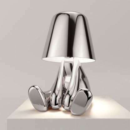 Rechargeable Table Lamp with Integrated LED Bulb and Metal Base, 30cm Height