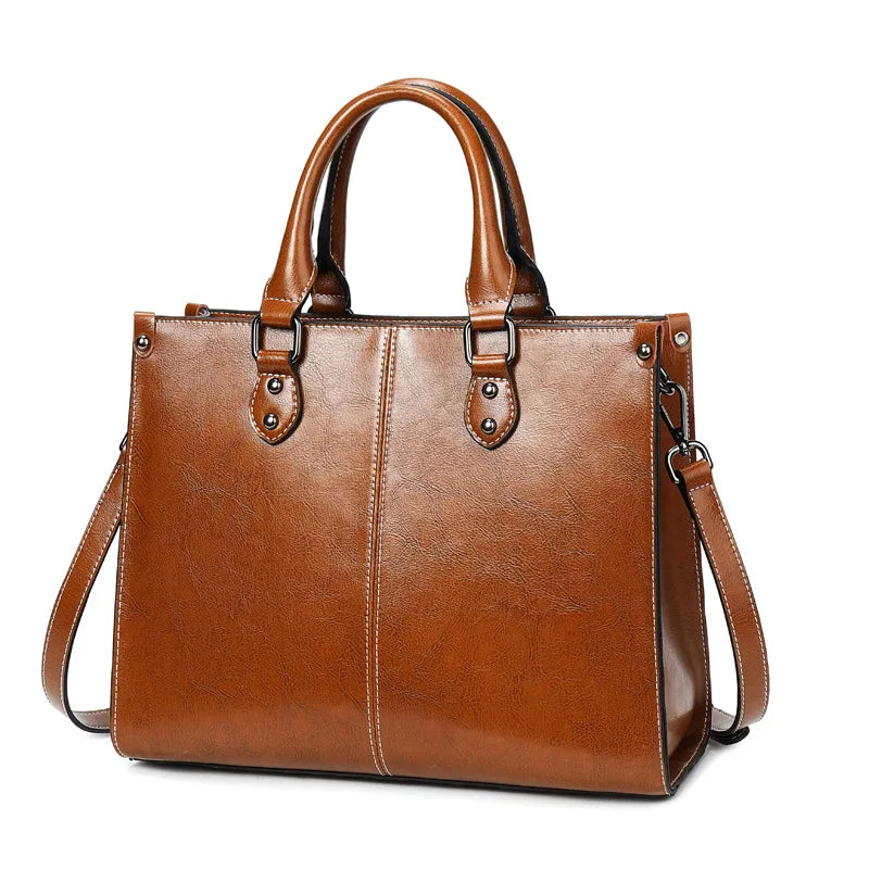 Bella Genuine Leather Crossbody Tote