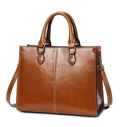 Bella Genuine Leather Crossbody Tote