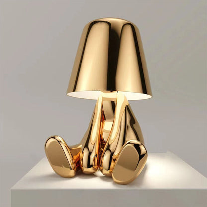 Rechargeable Table Lamp with Integrated LED Bulb and Metal Base, 30cm Height