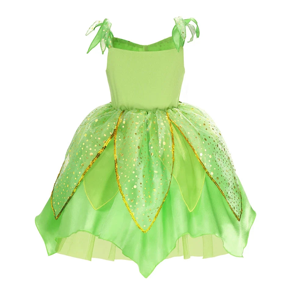 Cartoon Print Sleeveless Dress with Applique Accents and Mid Calf Length