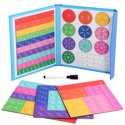 Hands-On Fraction Learning Book with Magnetic Pieces and Visual Color Guide