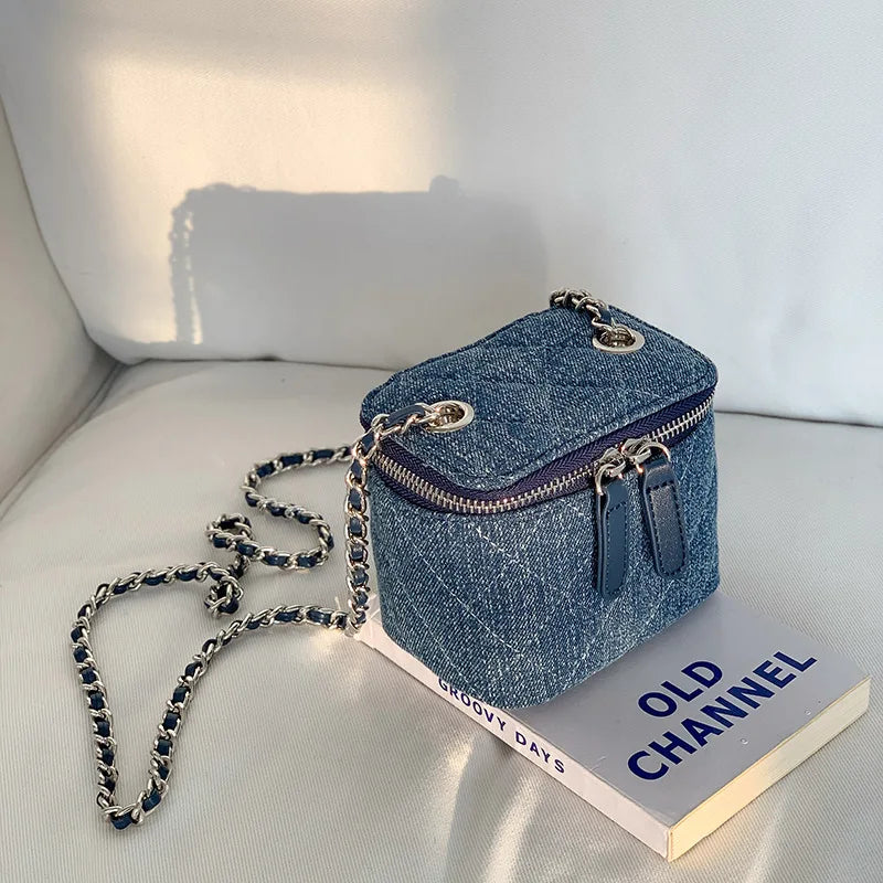 Bella Denim Chain Crossbody Bag