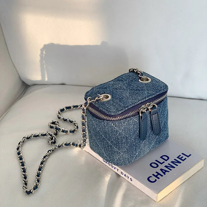 Bella Denim Chain Crossbody Bag