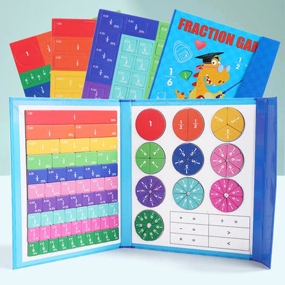 Hands-On Fraction Learning Book with Magnetic Pieces and Visual Color Guide