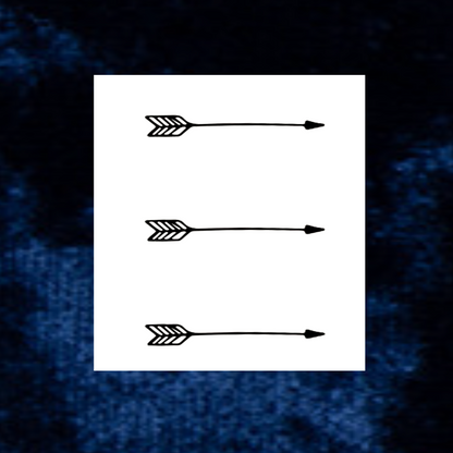 Temporary Arrow Tattoo with Water Transfer Application, Black Ink