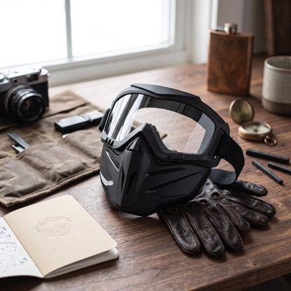 Detachable Face Shield Goggle Mask with Side Ventilation Channels