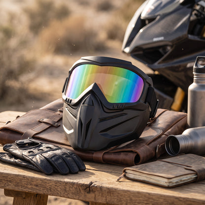 Detachable Face Shield Goggle Mask with Side Ventilation Channels