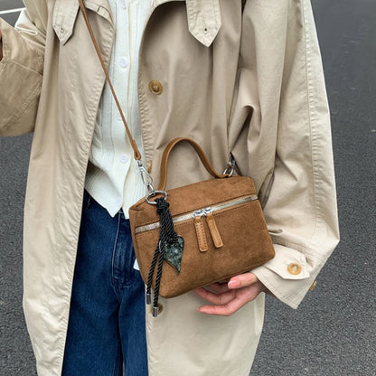 Luna Faux Suede Box Bag