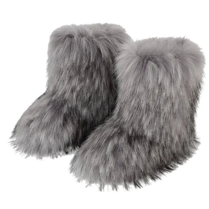 Furry Snow Boots - Knee High