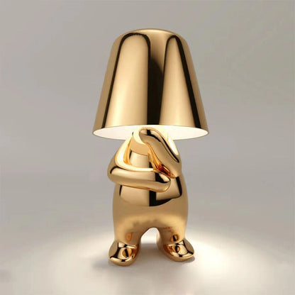 Rechargeable Table Lamp with Integrated LED Bulb and Metal Base, 30cm Height