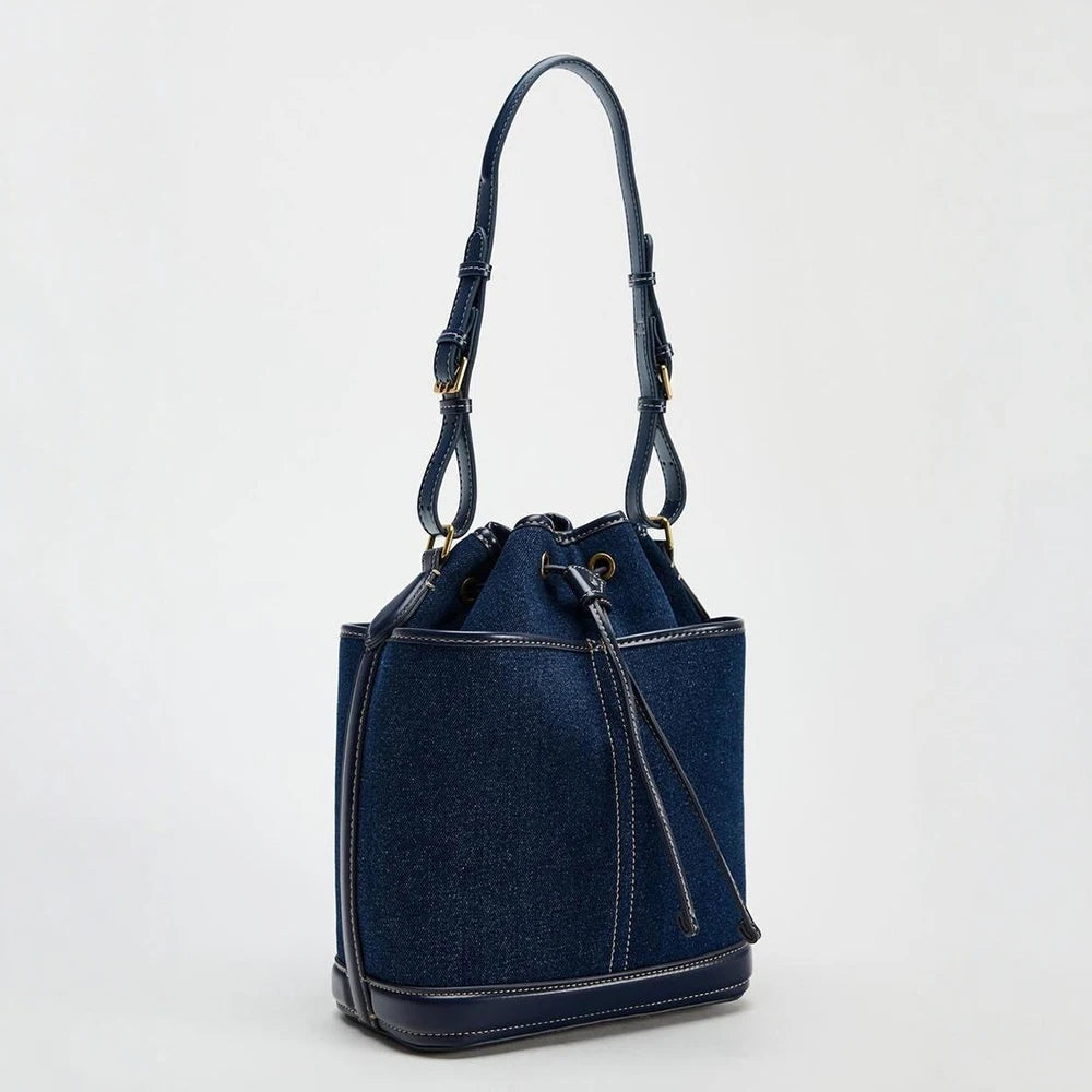 Bella Denim Canvas Bucket Bag