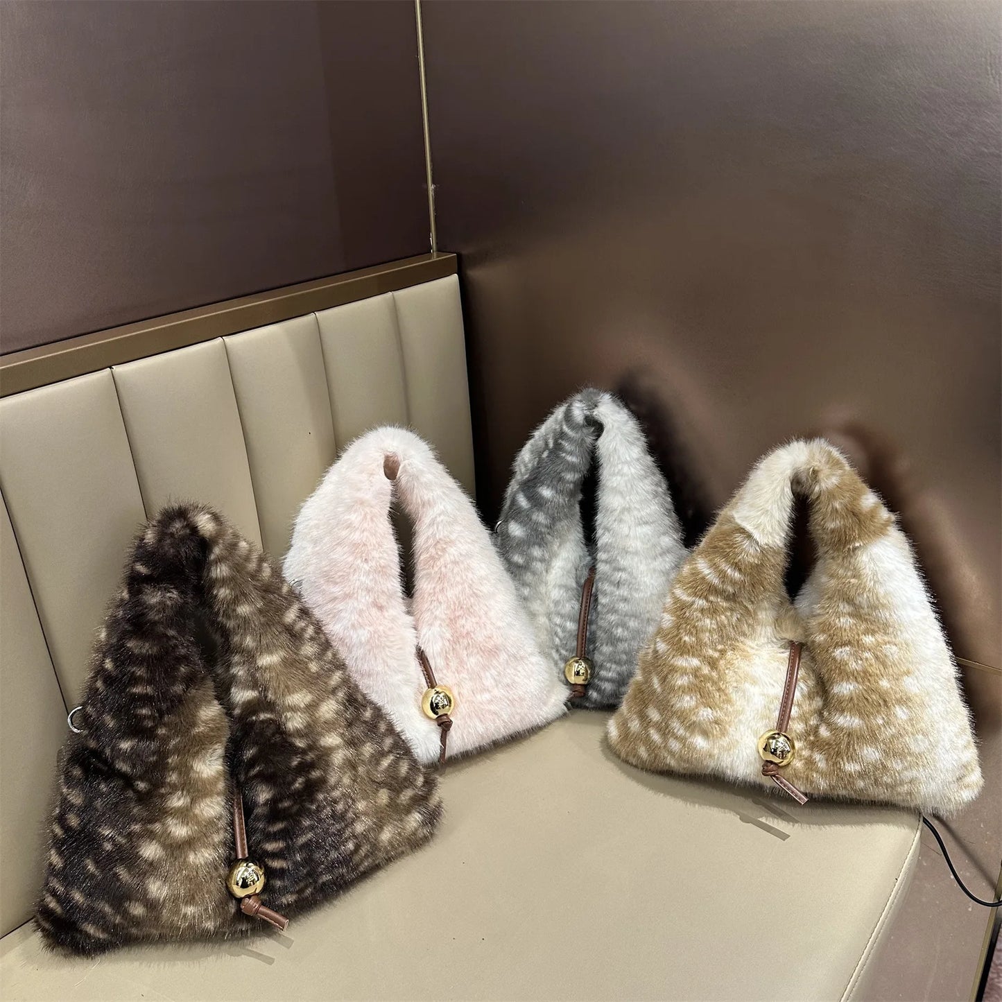 Luna Deer Pattern Faux Fur Bag