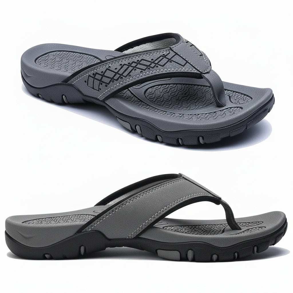 Men's Orthopedic Sandals with Contoured Arch Support and Water Resistant Nubuck, Wide Platform