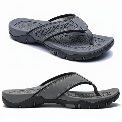Men's Orthopedic Sandals with Contoured Arch Support and Water Resistant Nubuck, Wide Platform