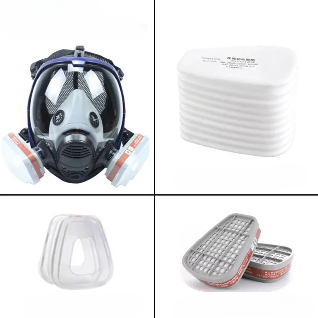 Full Face Respirator Mask with Anti-Fog Visor and Replaceable Filter Cartridges