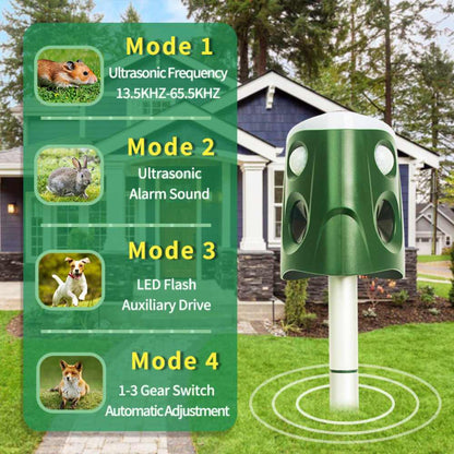 Solar Ultrasonic Animal Repeller with 360 Degree Motion Detection