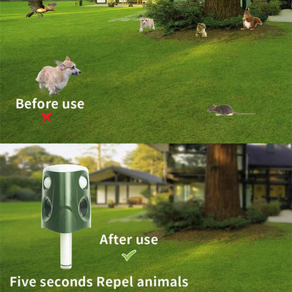Solar Ultrasonic Animal Repeller with 360 Degree Motion Detection