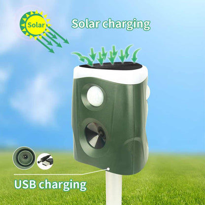 Solar Ultrasonic Animal Repeller with 360 Degree Motion Detection