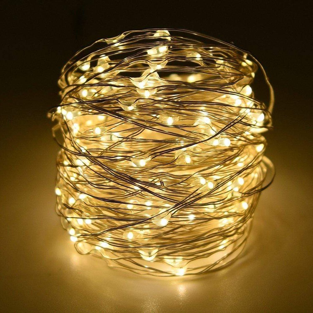 Solar String Lights Outdoor with Bendable Copper Wire and Remote Control, 164-328ft