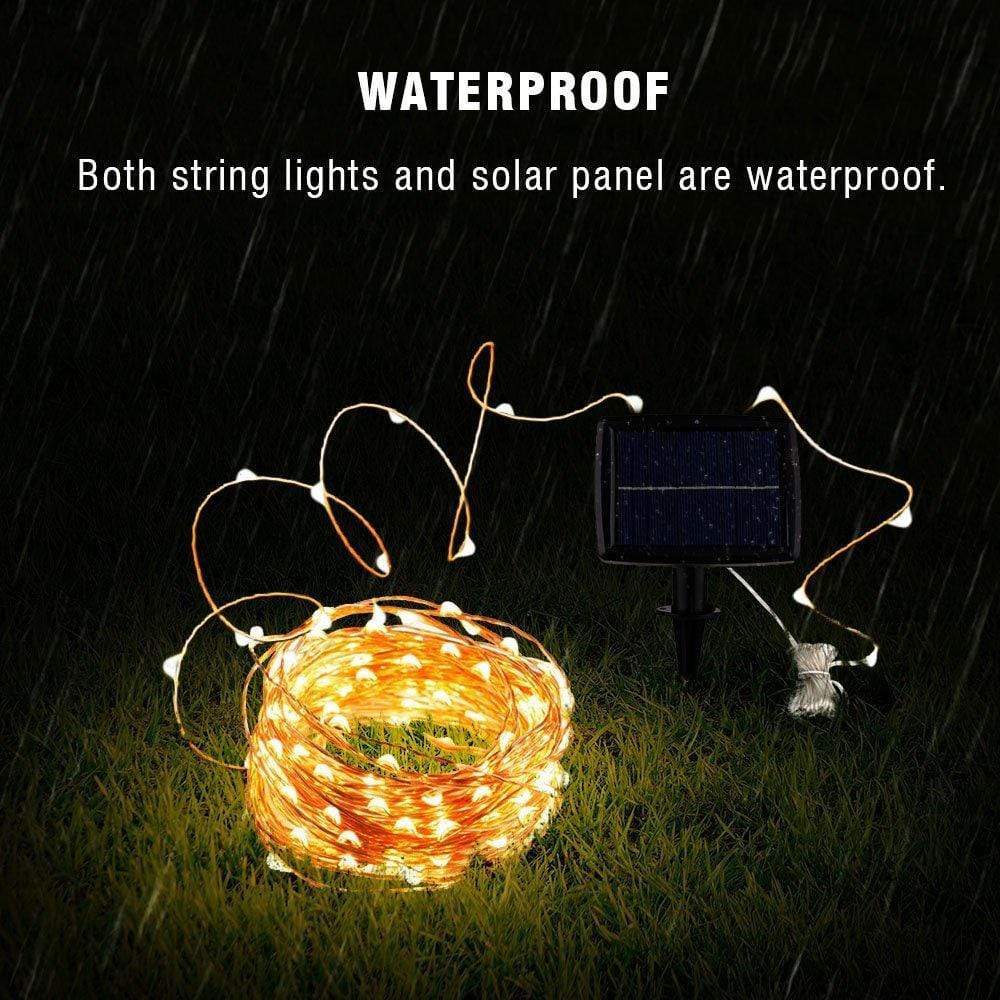 Solar String Lights Outdoor with Bendable Copper Wire and Remote Control, 164-328ft