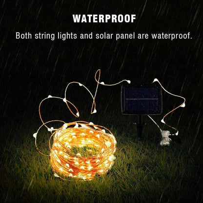 Solar String Lights Outdoor with Bendable Copper Wire and Remote Control, 164-328ft