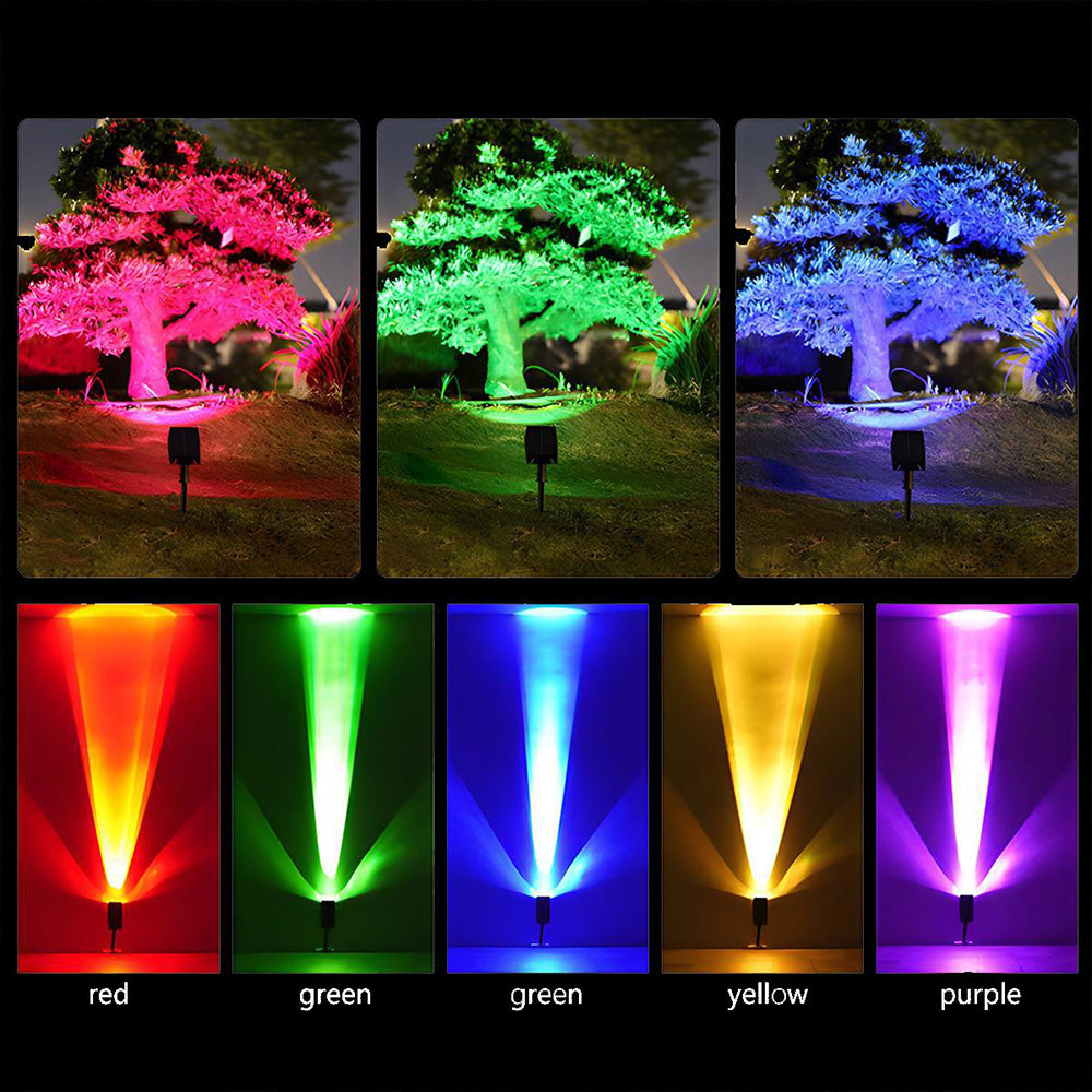 Solar LED Pathway Light with Adjustable Zoom Beam and RGB Color Options