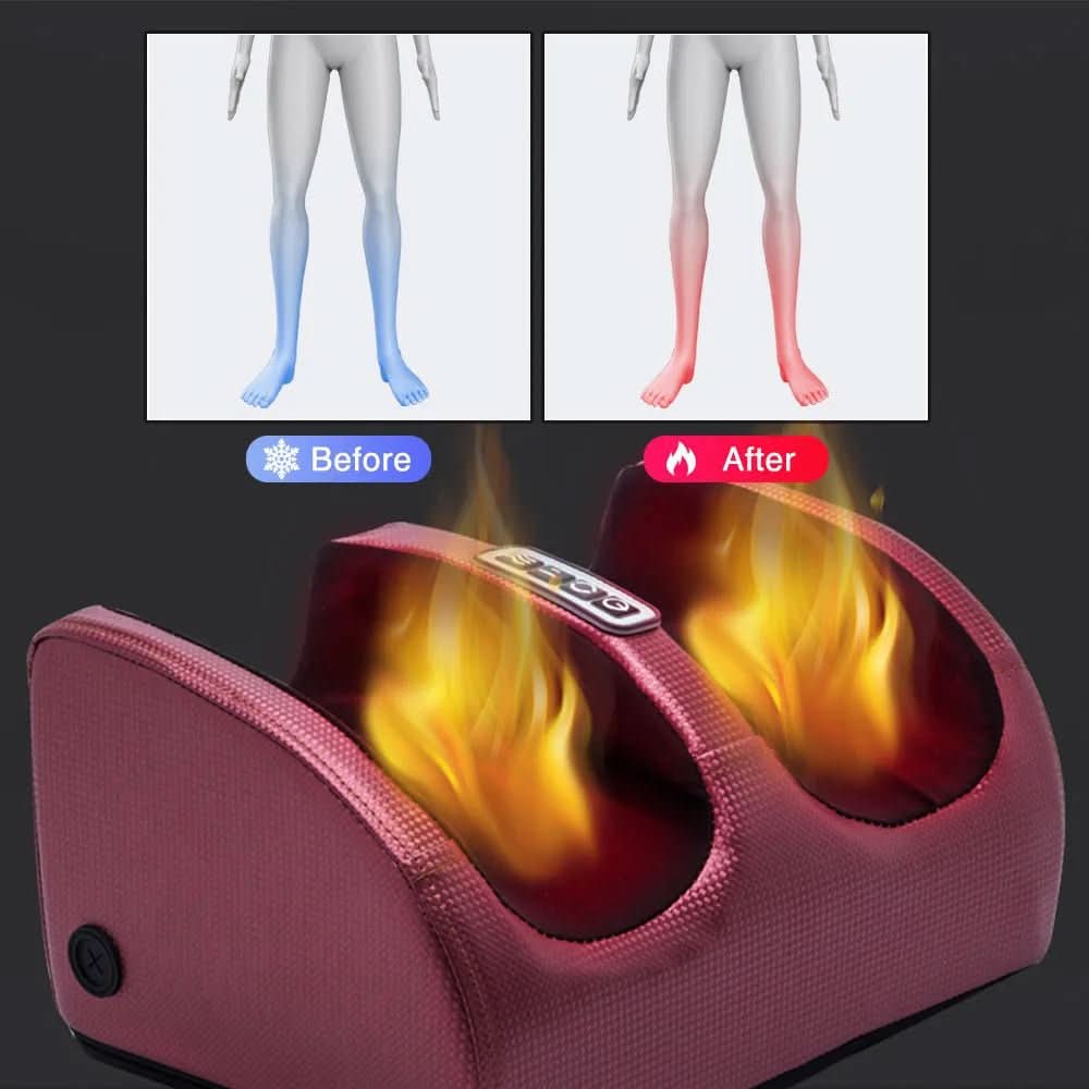 Shiatsu Foot Massager with Heat and Rotating Nodes, 3-Speed Settings