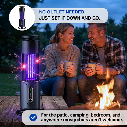 UV LED Mosquito Trap with Silent Electric Grid and Rechargeable Battery