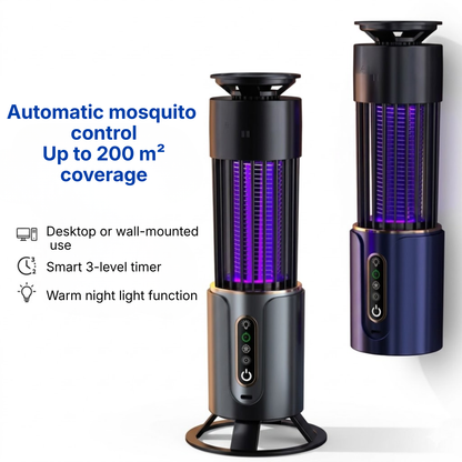 UV LED Mosquito Trap with Silent Electric Grid and Rechargeable Battery