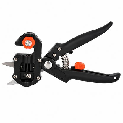 Grafting and Pruning Tool with Three Interchangeable Blades and Safety Lock