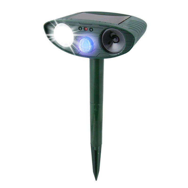Solar Ultrasonic Rabbit Repeller with Motion Sensor and Flashing Lights for Gardens