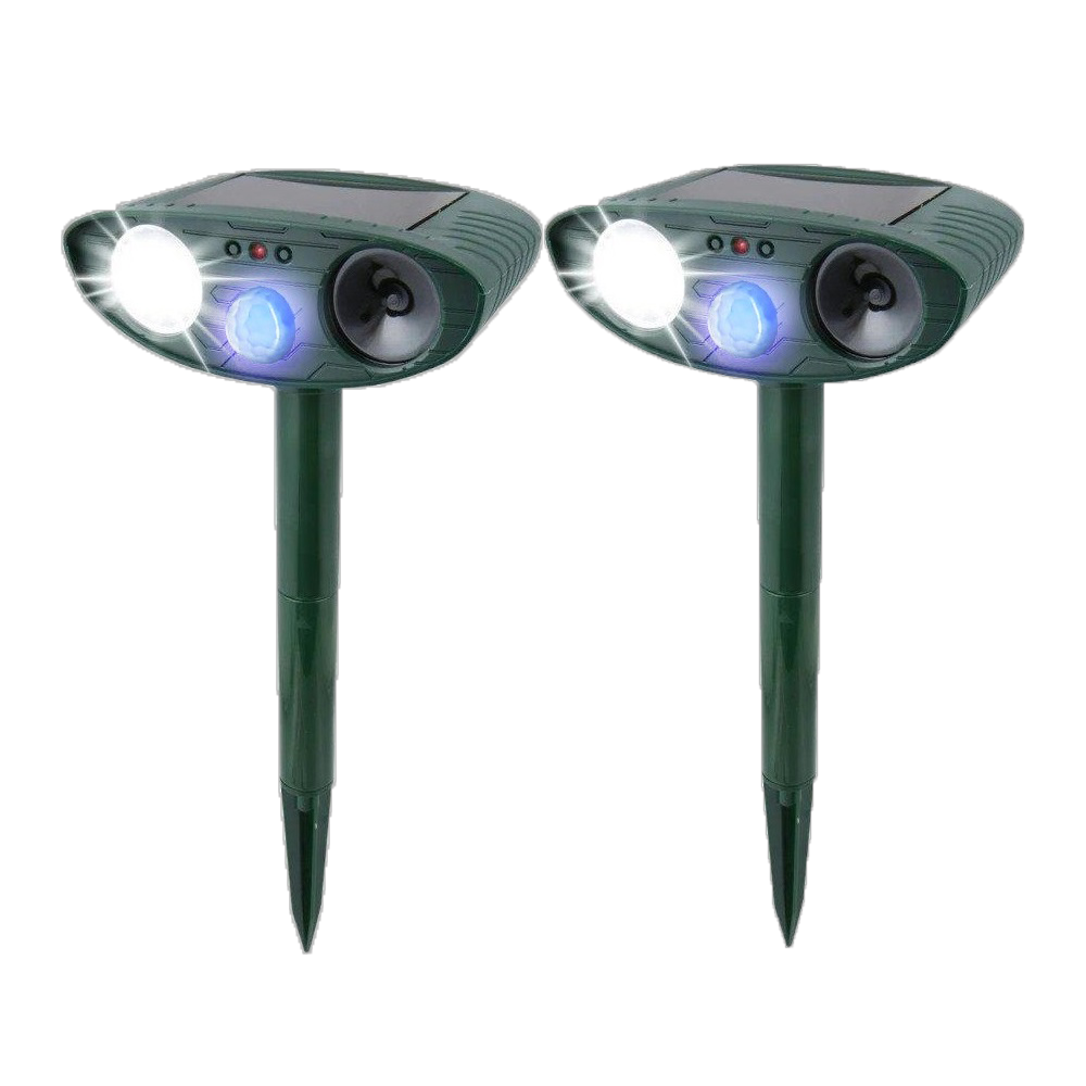 Solar Ultrasonic Rabbit Repeller with Motion Sensor and Flashing Lights for Gardens