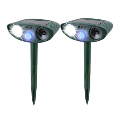 Solar Ultrasonic Rabbit Repeller with Motion Sensor and Flashing Lights for Gardens