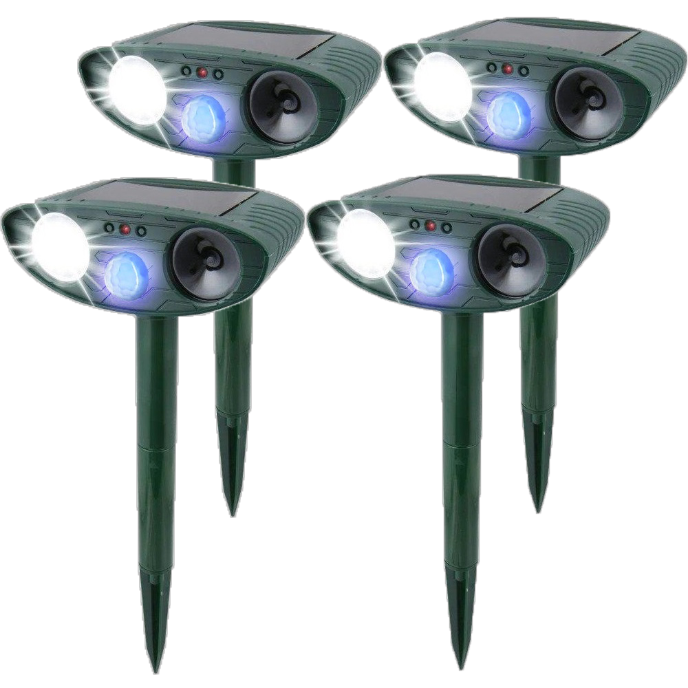 Solar Ultrasonic Rabbit Repeller with Motion Sensor and Flashing Lights for Gardens