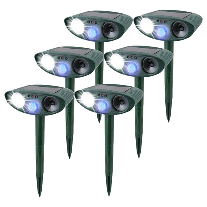 Solar Ultrasonic Rabbit Repeller with Motion Sensor and Flashing Lights for Gardens