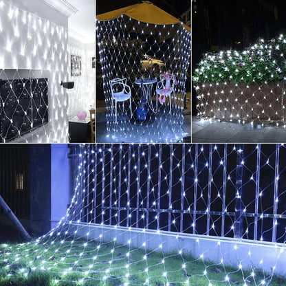 Outdoor Mesh Net Lights with 3 Meter Cord and Weatherproof Construction