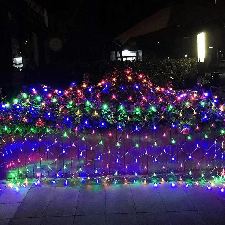 Outdoor Mesh Net Lights with 3 Meter Cord and Weatherproof Construction