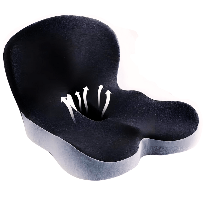Memory Foam Seat Cushion with Anti Slip Base and Washable Cover